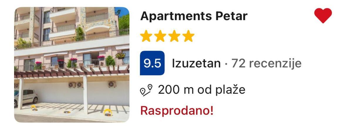 Apartments Petar Будва Екстер'єр фото